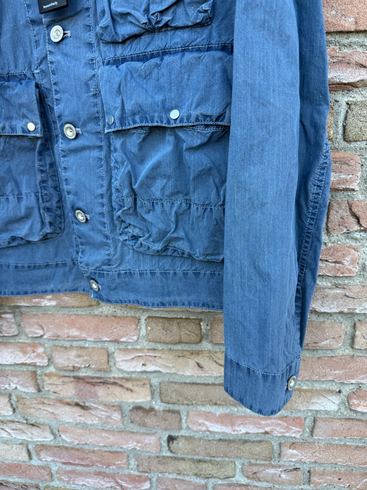 C.P. Company 50 Fili Indigo Bleached Goggle Jacket - L