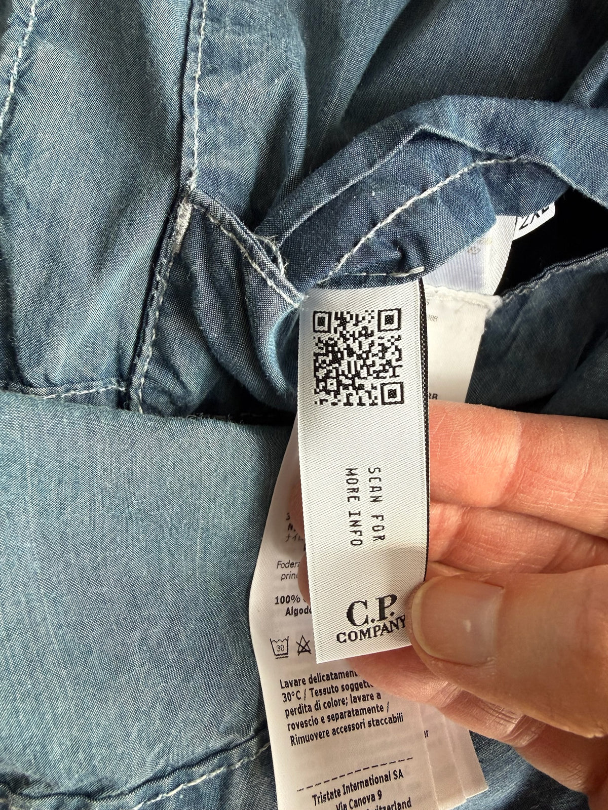 C.P. Company 50 Fili Indigo Bleached Goggle Jacket - XXL