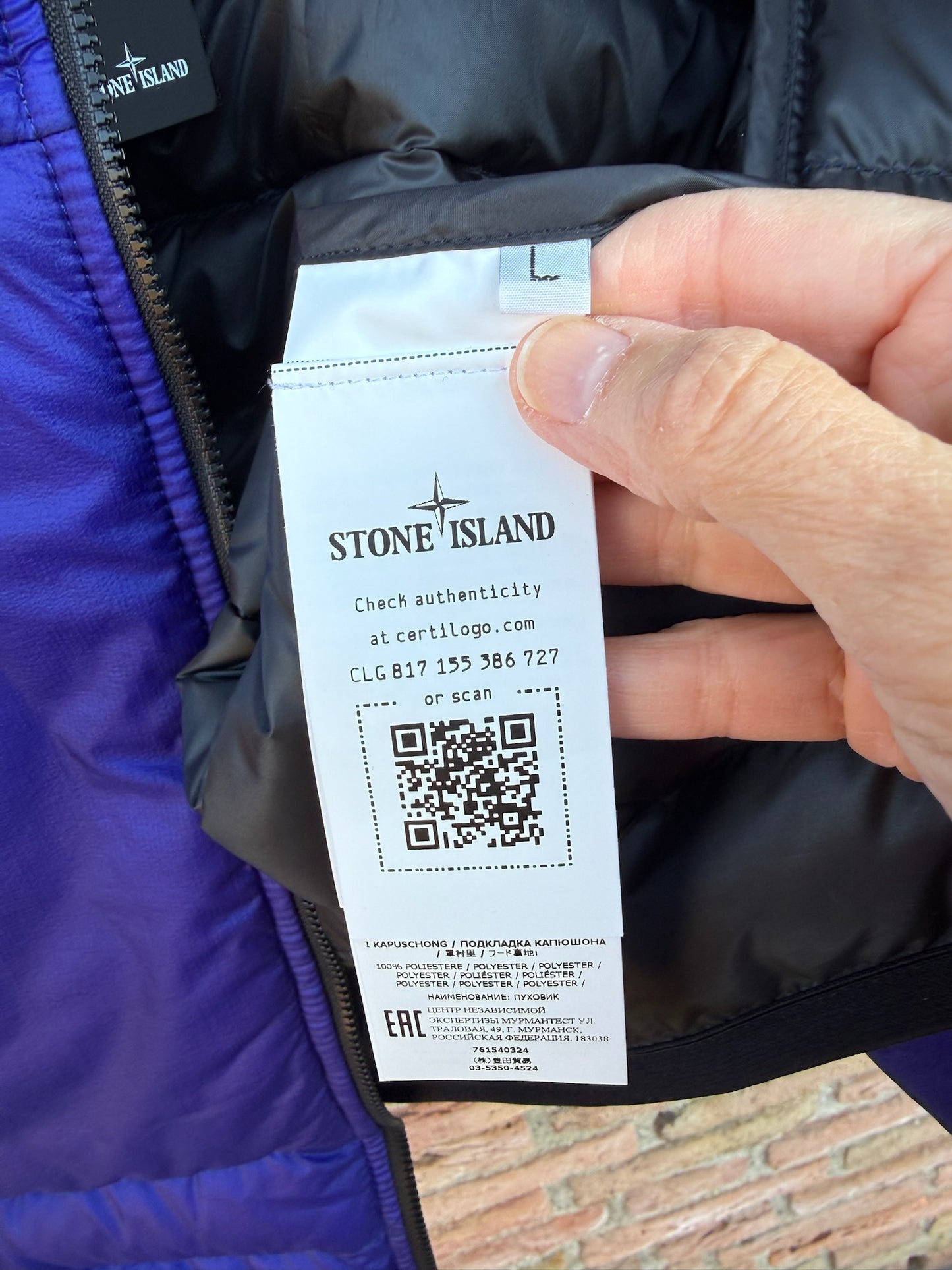 Stone Island Bio-Based Ripstop Nylon Down Jacket - L