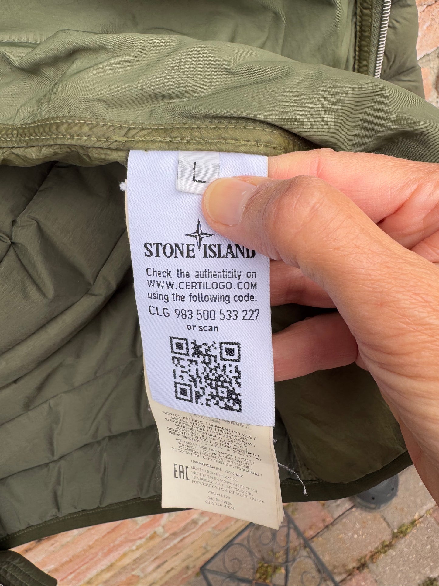Stone Island Loom Woven Down Jacket - L