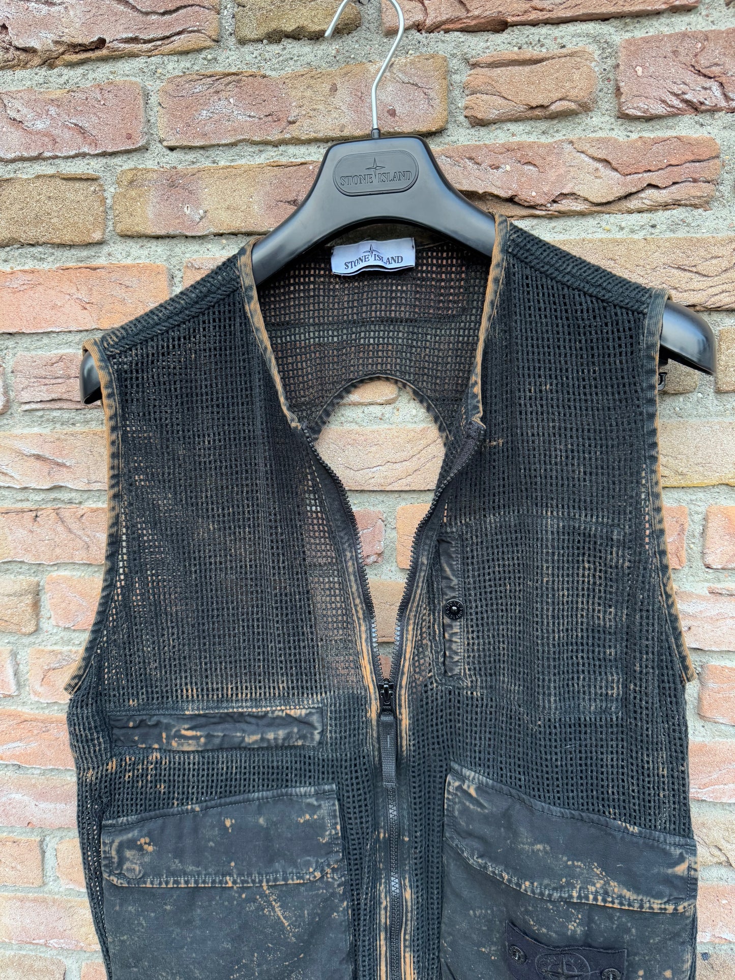 Stone Island Ripstop + Cotton Mesh Off-Dye OVD Gilet - M