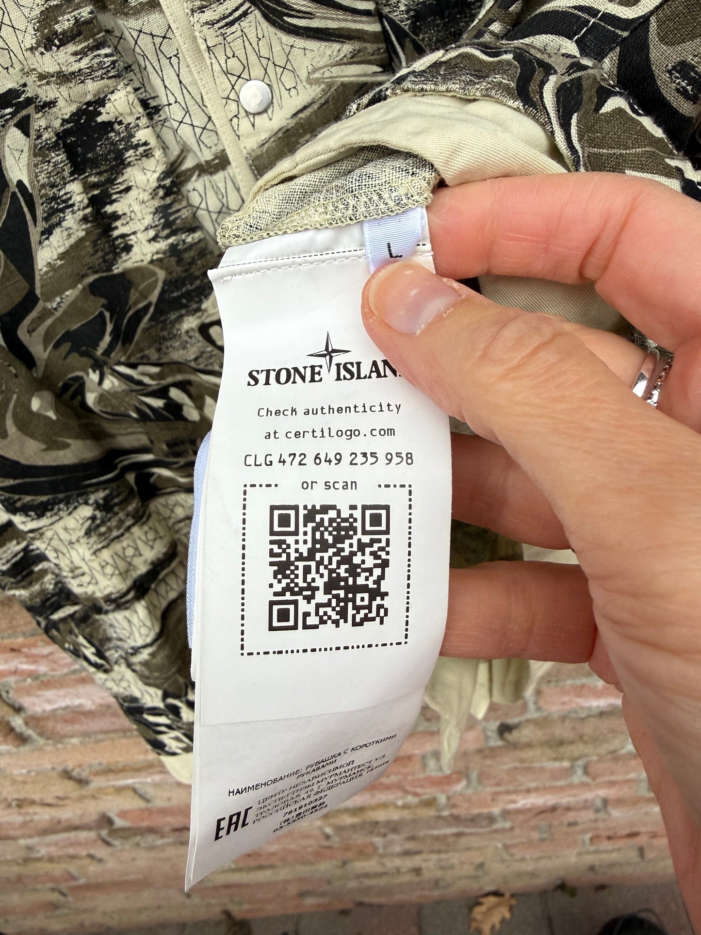 Stone Island Shadow Project Guayabera Shirt - L
