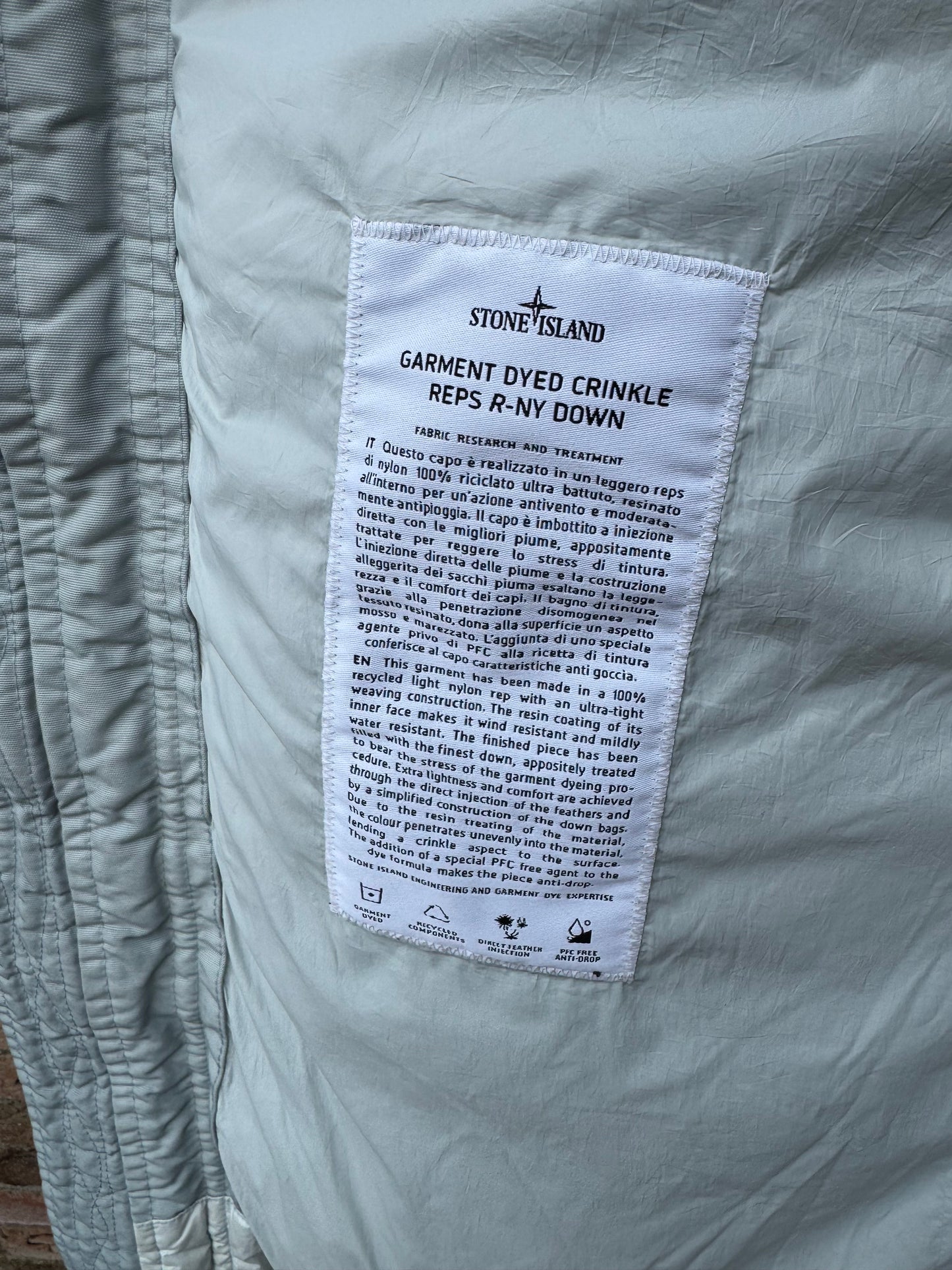 Stone Island Garment Dyed Crinkle Reps R-NY Down Jacket - S