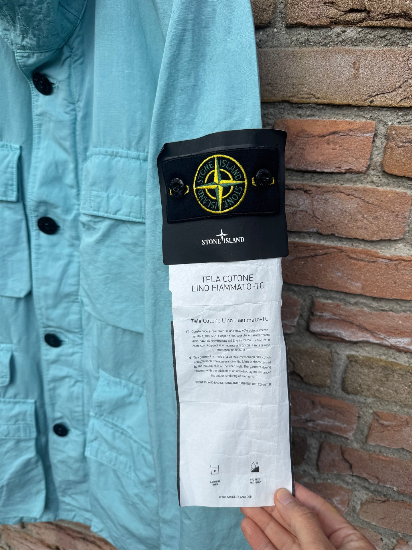 Stone Island Tela Lino Cotone Fiammato-TC Jacket - M