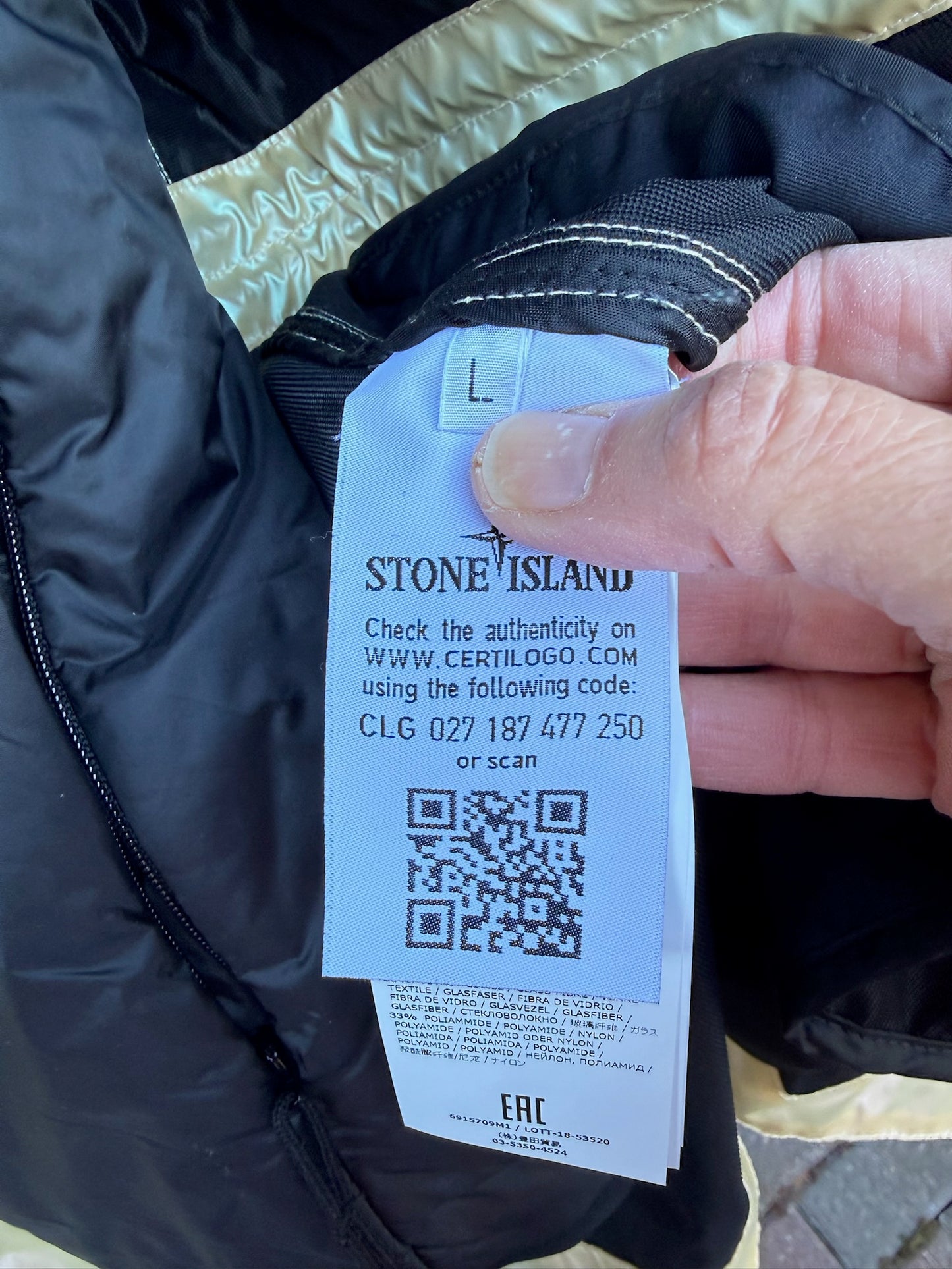 Stone Island Iridescent Coating Tela with Relfex Mat Jacket - L