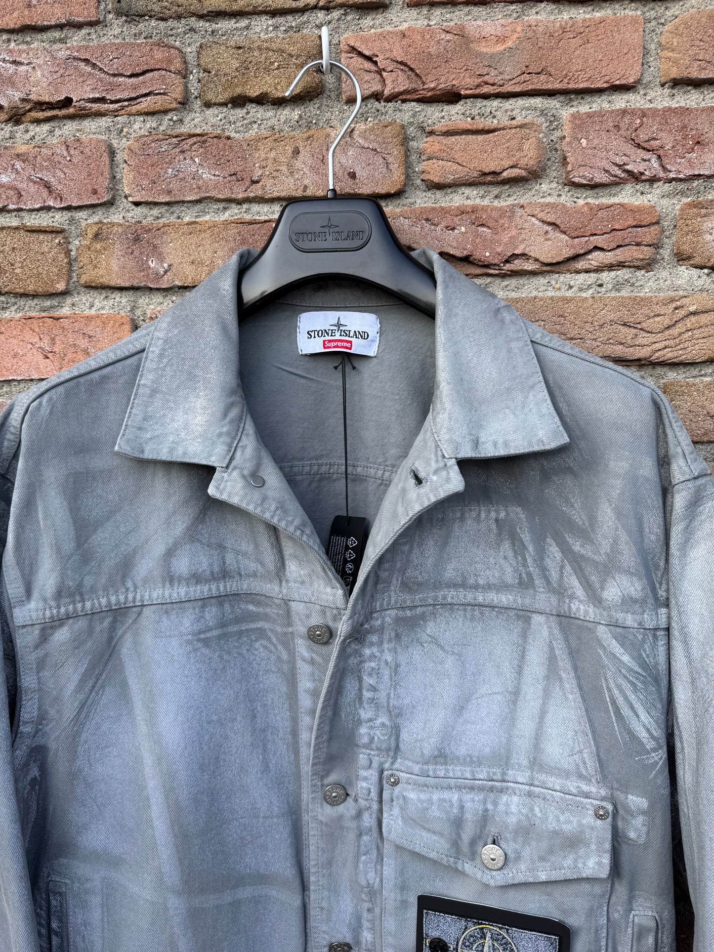 Stone Island x Supreme Reflective Bull Denim-TC Jacket - M