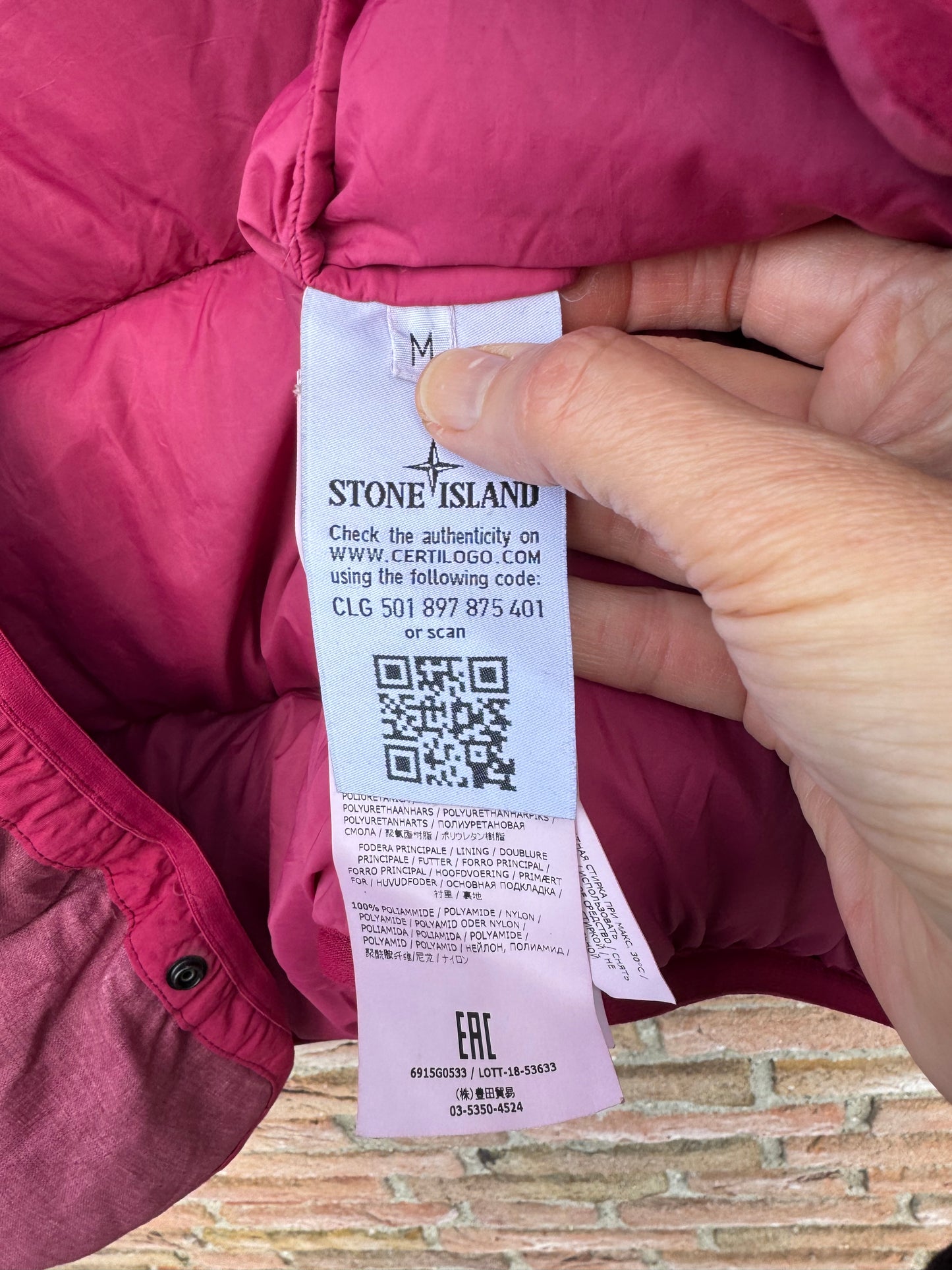 Stone Island Lino Resinato Daunenweste - M