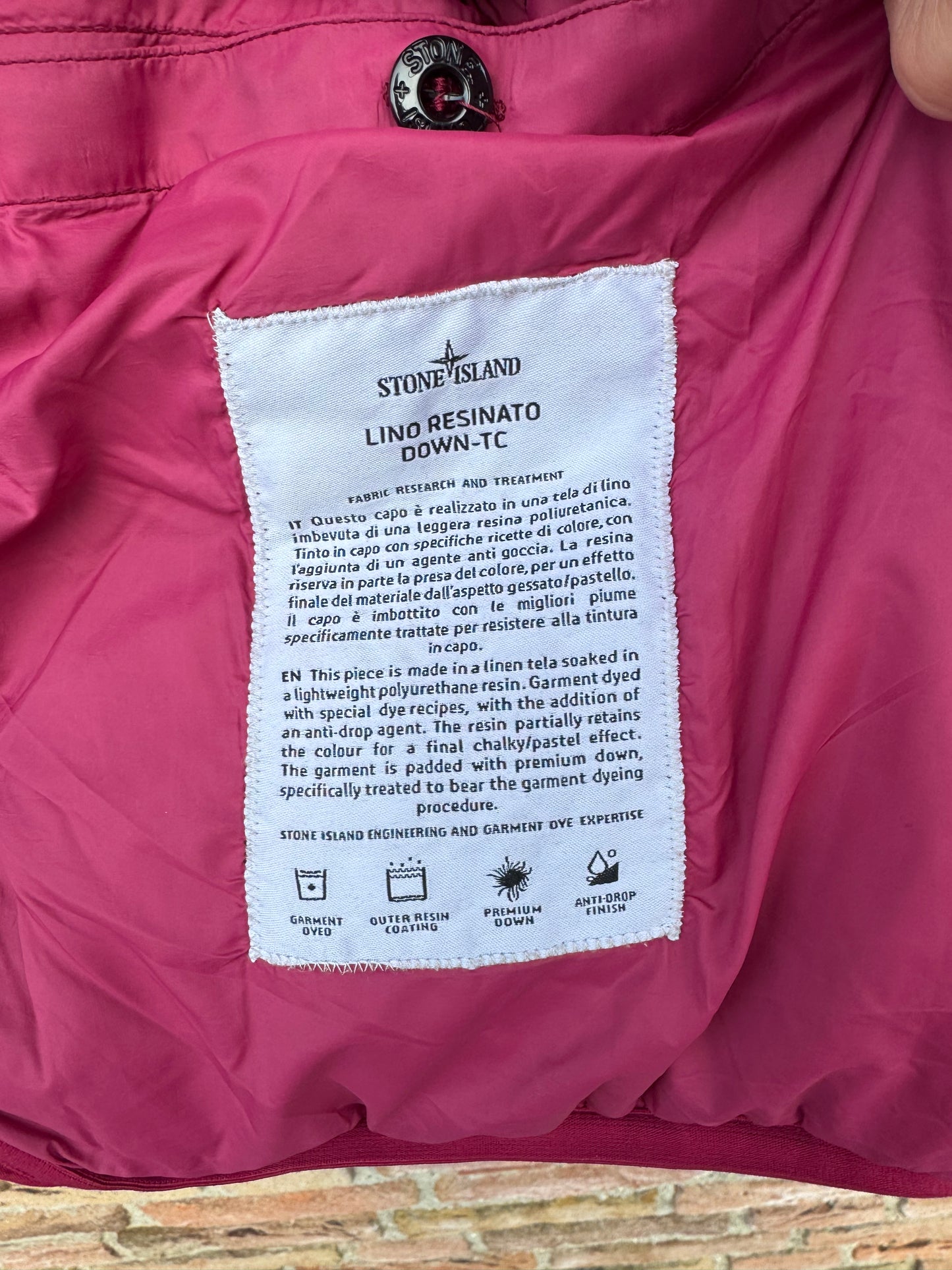 Stone Island Lino Resinato Daunenweste - M