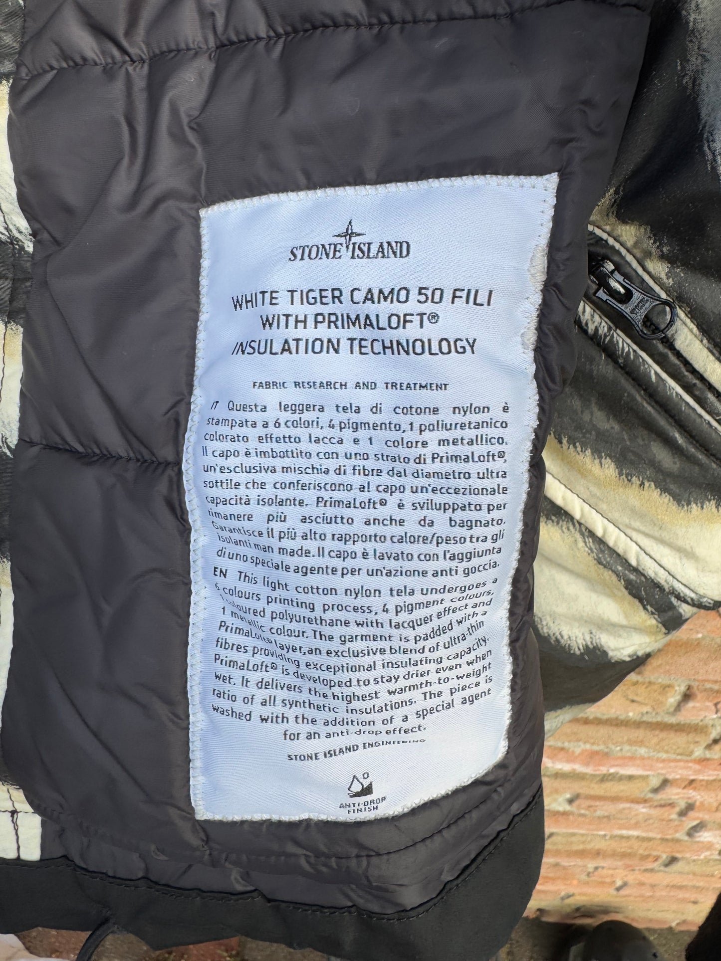 Stone Island White Tiger Camo 50 Fili Primaloft Jacket - S
