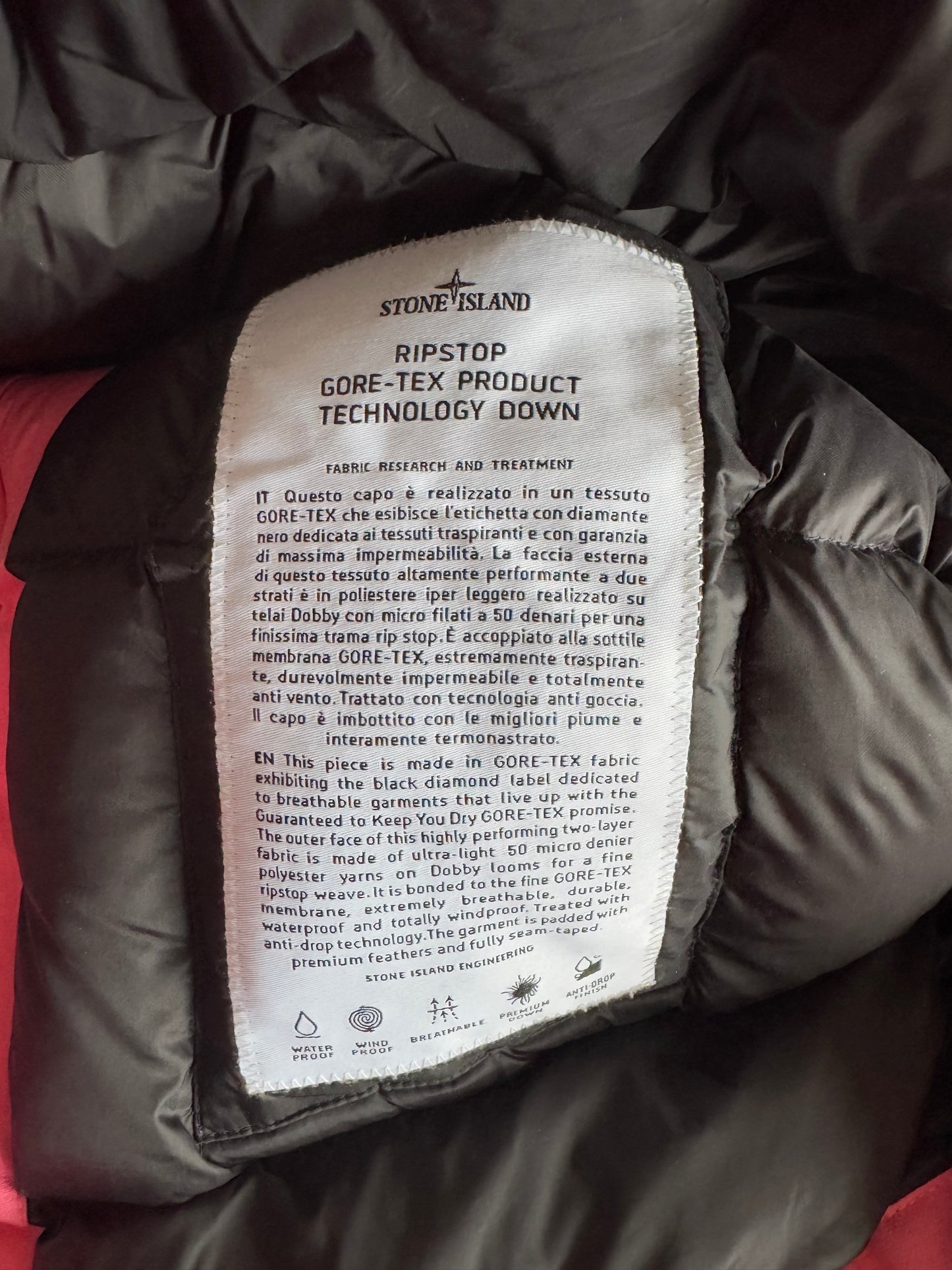 Stone Island Ripstop Gore-Tex Down Jacket - S