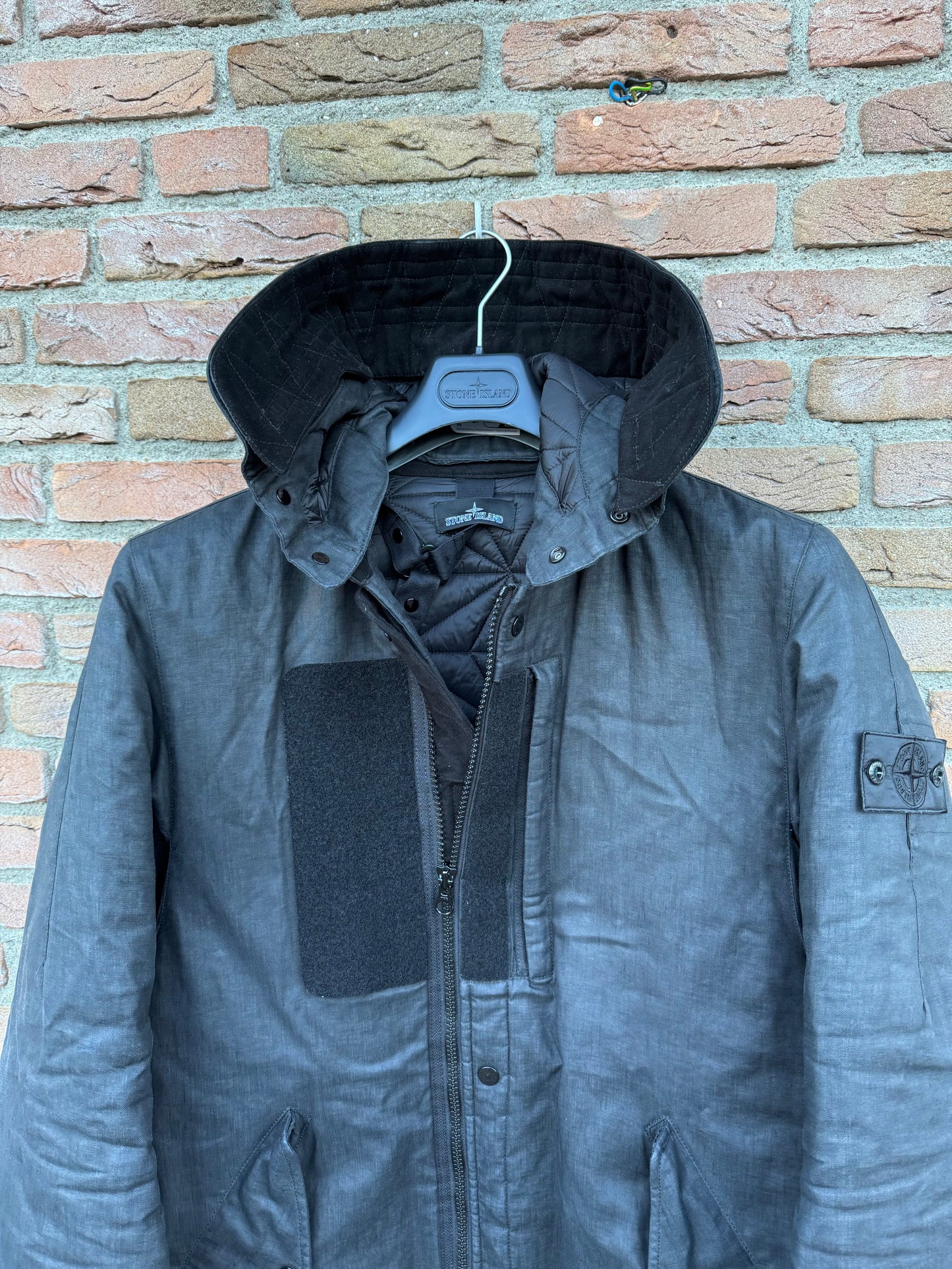 Stone Island Shadow Project Rubberized Linen Jacke - L