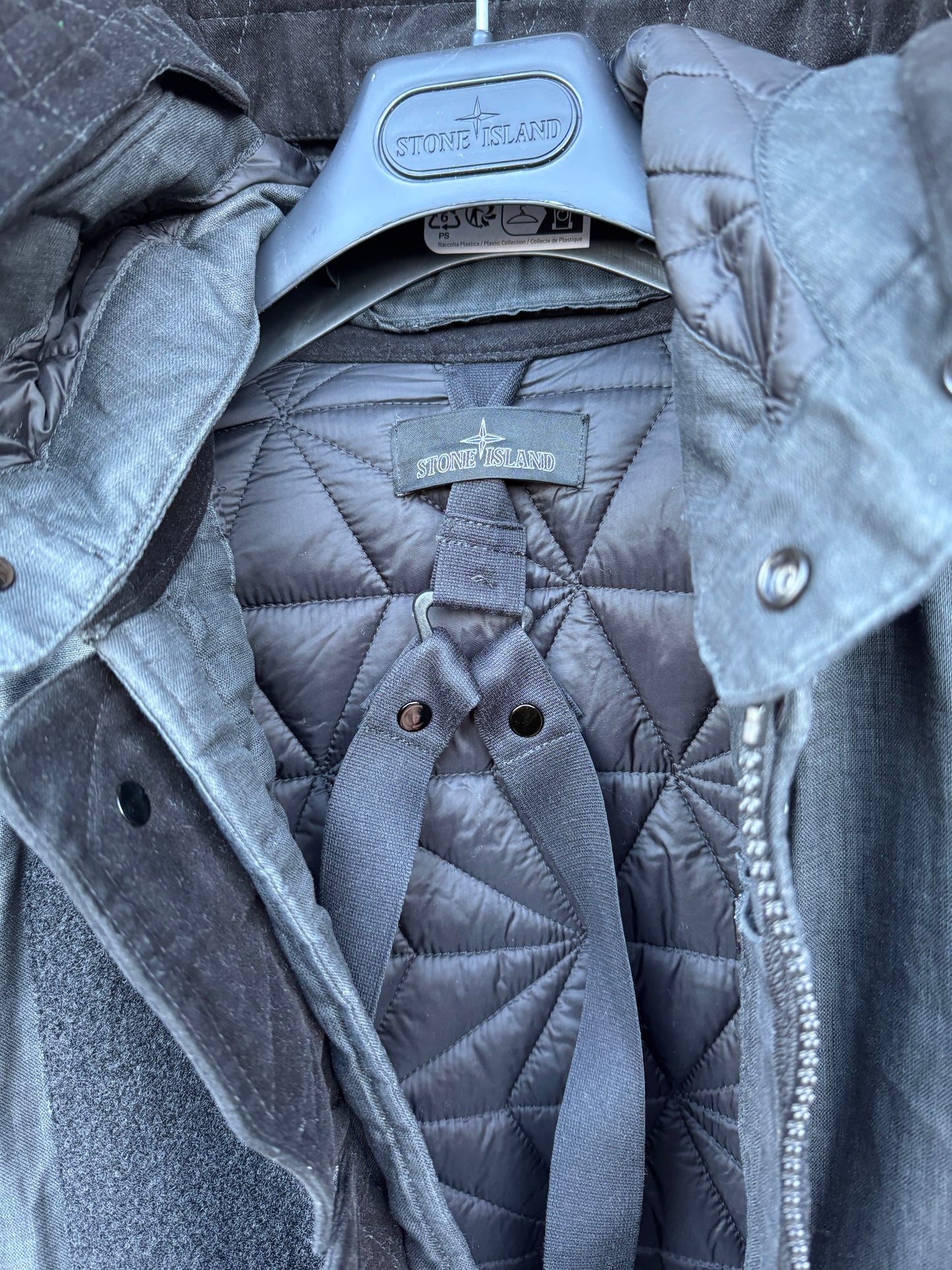 Stone Island Shadow Project Rubberized Linen Jacke - L