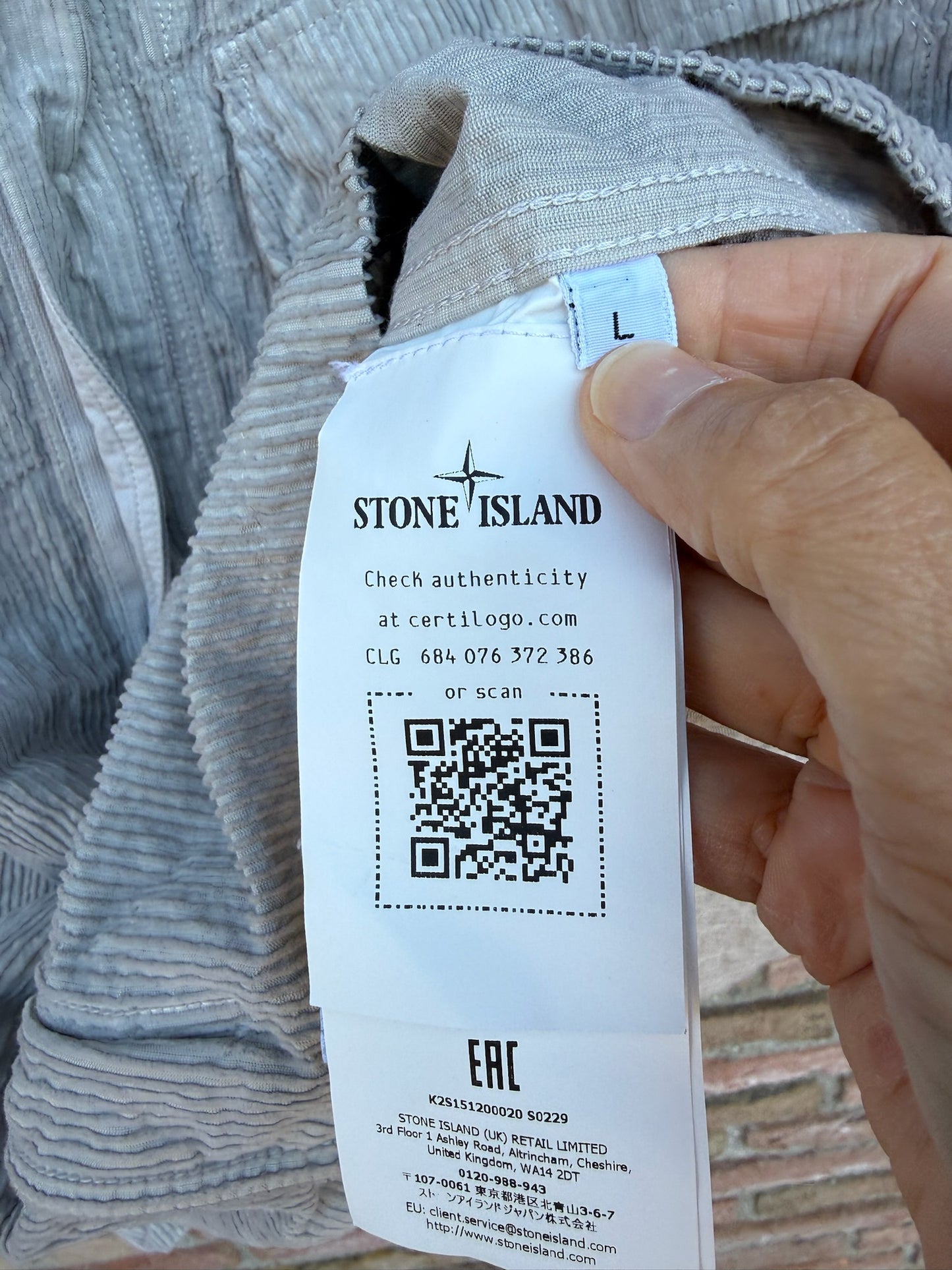 Stone Island Wrinkled Corduroy 500-TC Overshirt - L