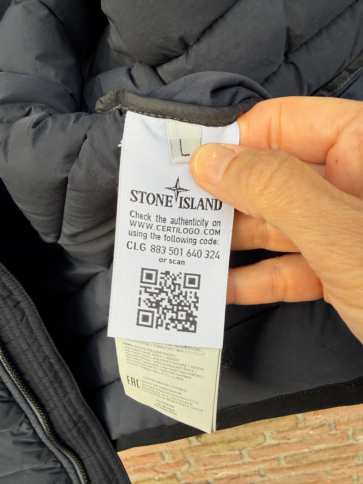 Stone Island Loom Woven Down Chambers Stretch Nylon-TC Jacket - L
