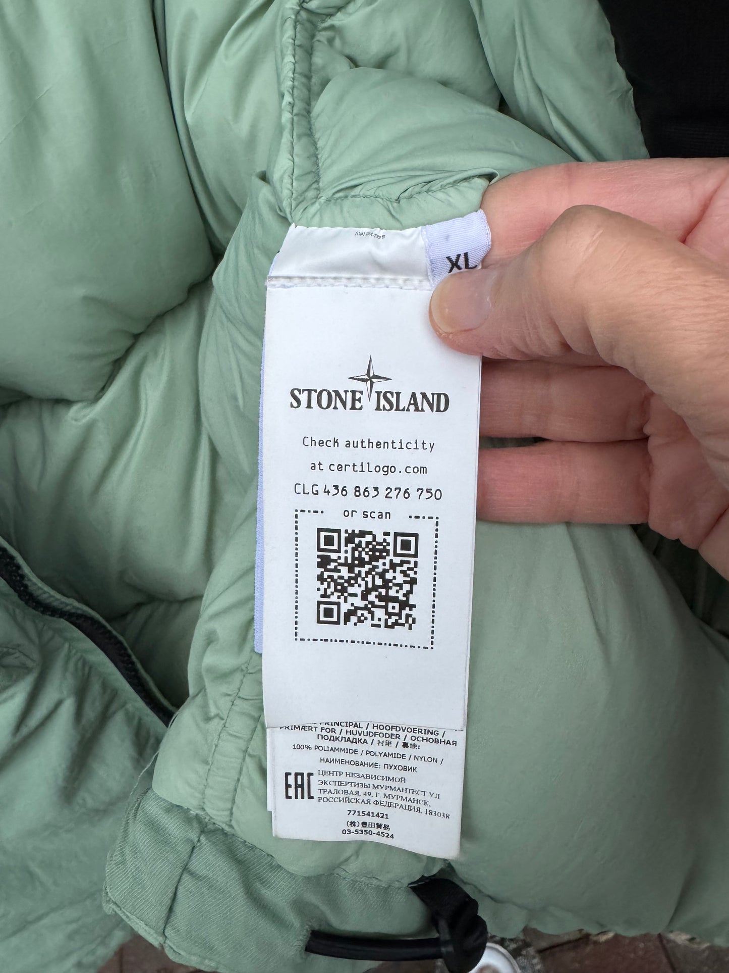 Stone Island Opaque Nylon Twill Daunenjacke - XL