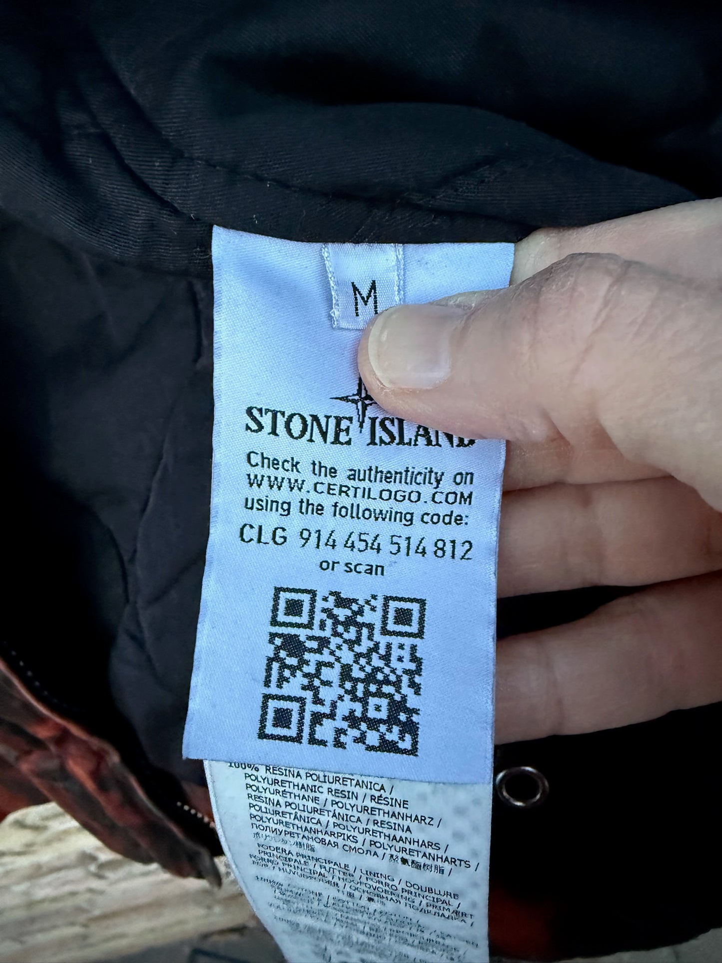 Stone Island Raso Gommato Tortoise Shell OVD Jacket - M