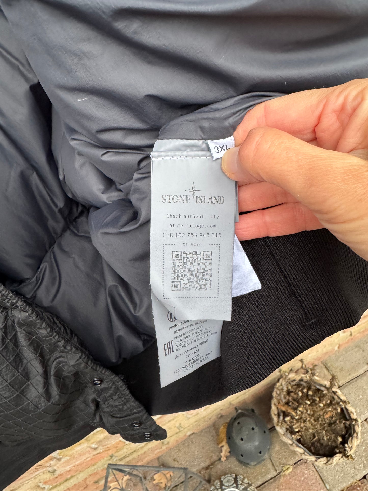 Stone Island Macro Ripstop Nylon Metal Daunenjacke - 3XL