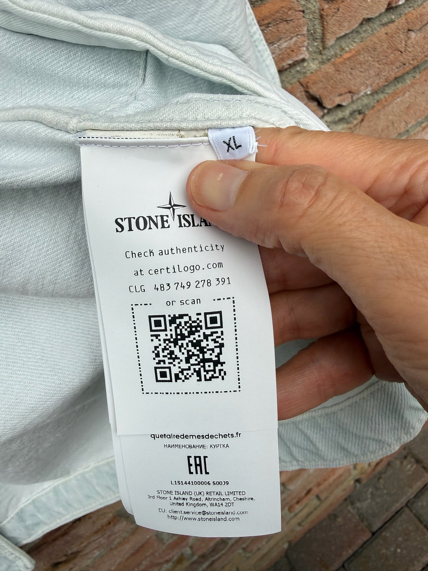Stone Island Indigo Denim-Ultra Bleached Jacket - XL
