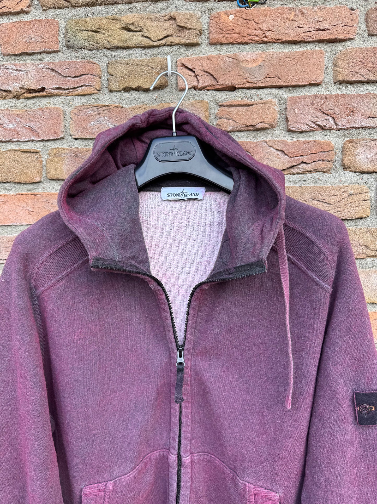 Stone Island Dust Zipped Hoodie - L