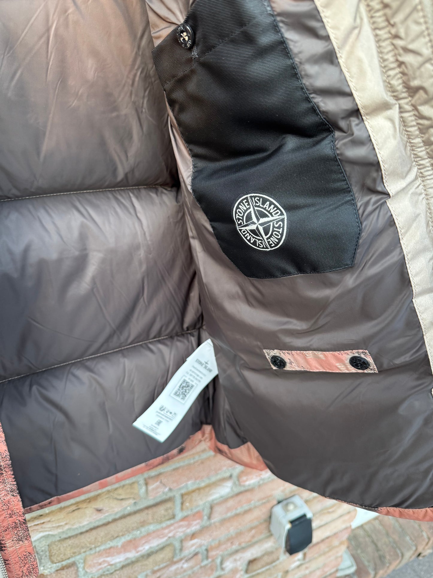 Stone Island Ice Jacket Earth Mapping Camouflage Down Jacket - L