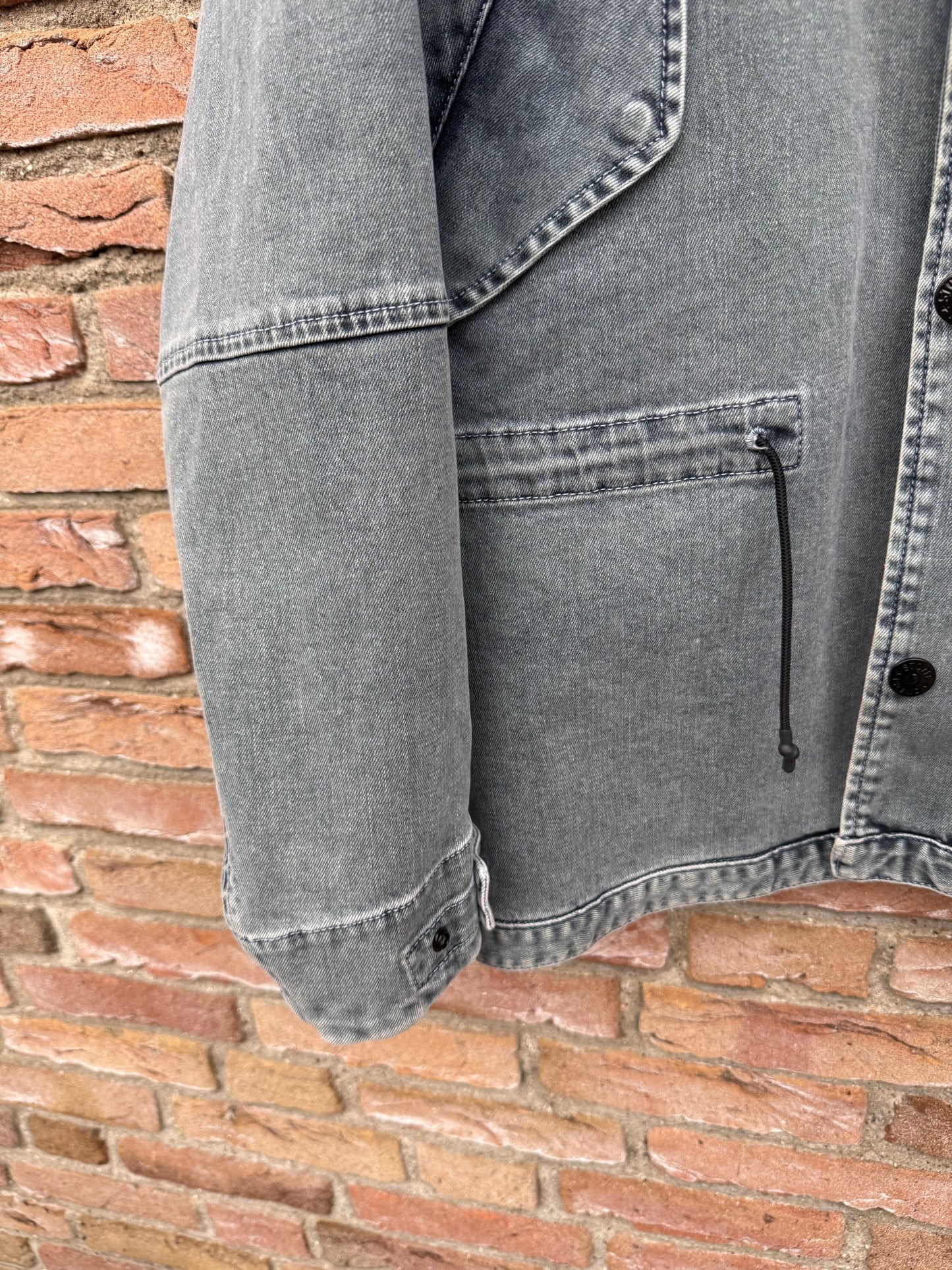 Stone Island Foam Resin Treated Denim Jacket - M