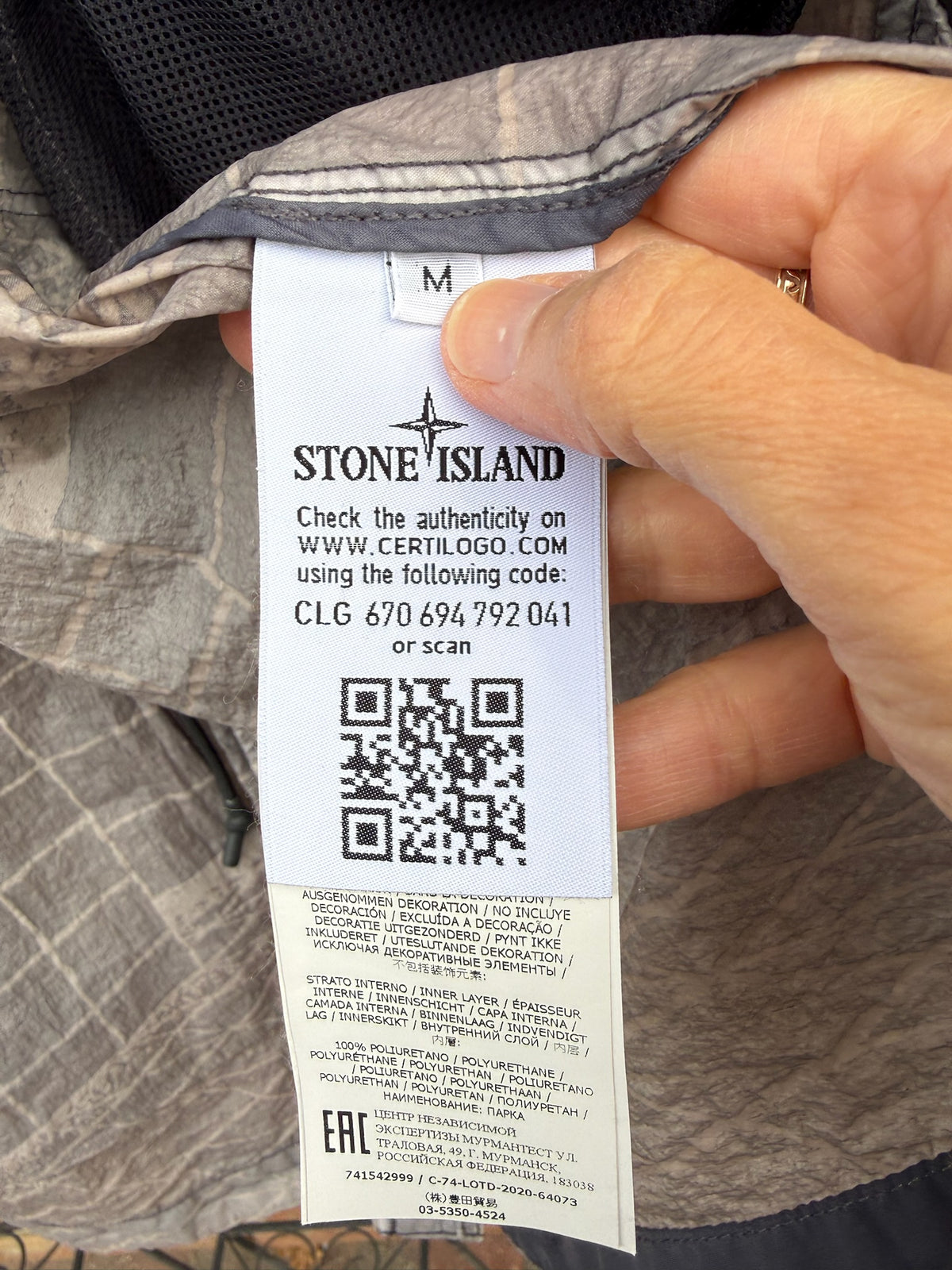 Stone Island Reflective Grid on Lamy-TC Jacket - M