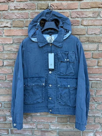 C.P. Company 50 Fili Indigo Bleached Goggle Jacket - L