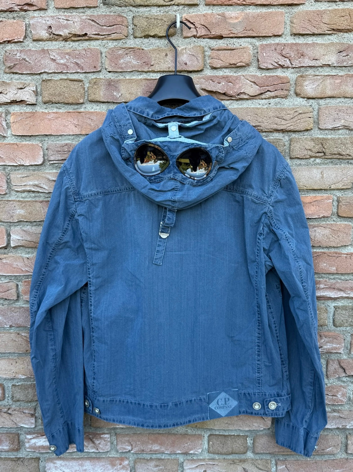 C.P. Company 50 Fili Indigo Bleached Goggle Jacket - L