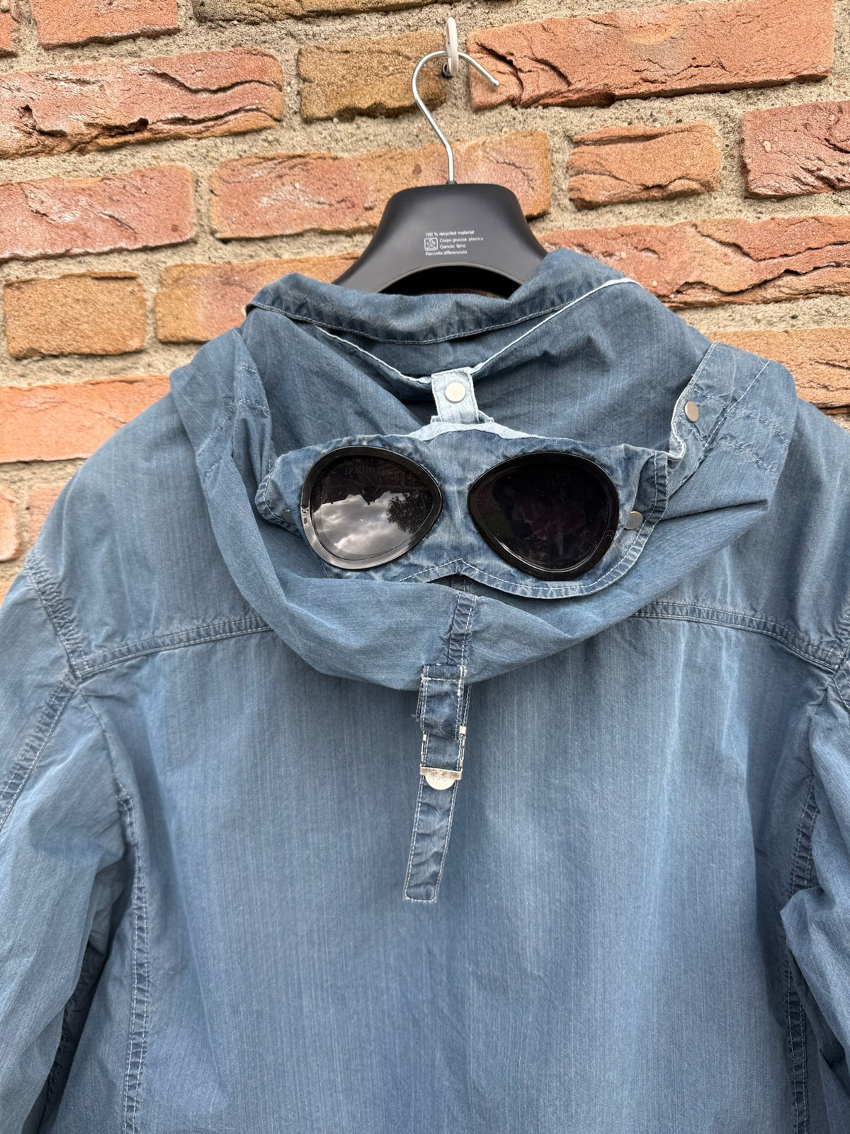 C.P. Company 50 Fili Indigo Bleached Goggle Jacket - XXL