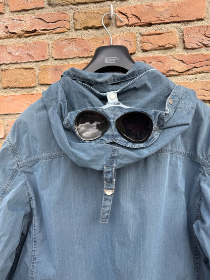 C.P. Company 50 Fili Indigo Bleached Goggle Jacket - XXL