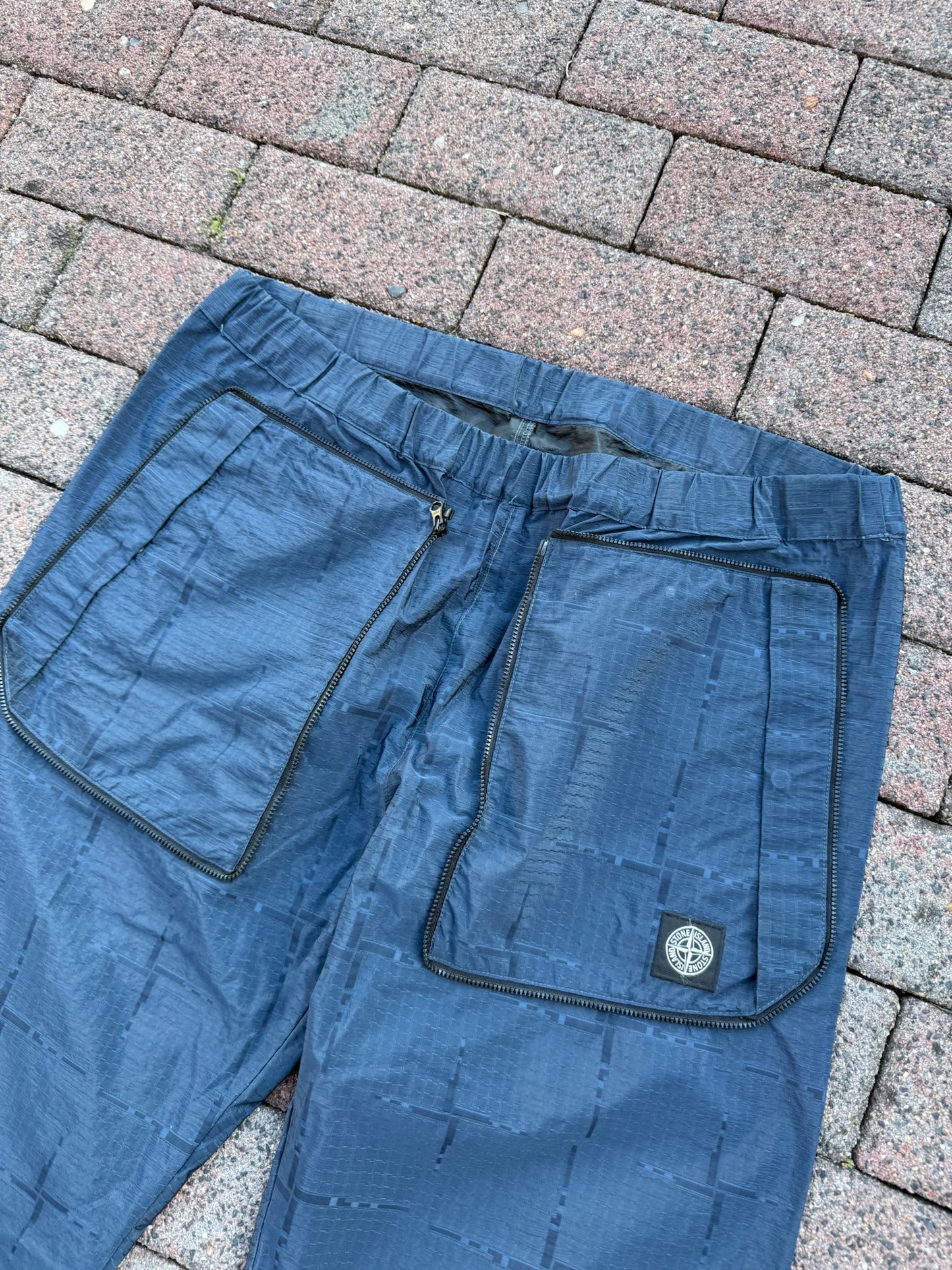 Stone Island House Check Jacquard Nylon Metal Cargos - L