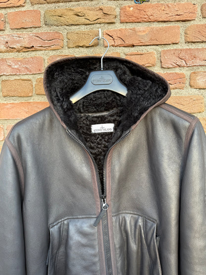 Stone Island Coloured Sheepskin Leather Jacket - L