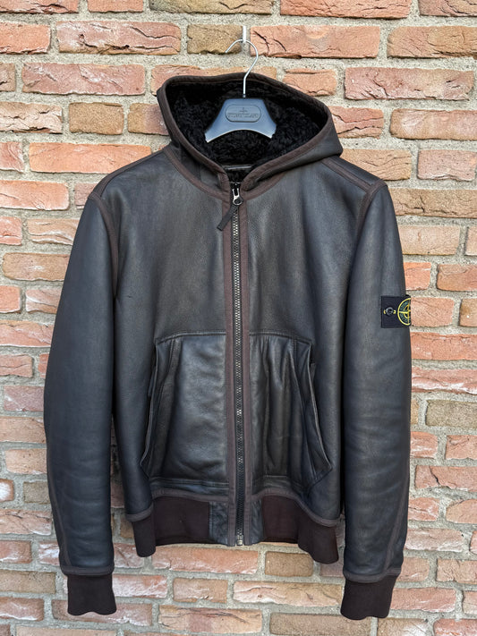 Stone Island Coloured Sheepskin Leather Jacket - L