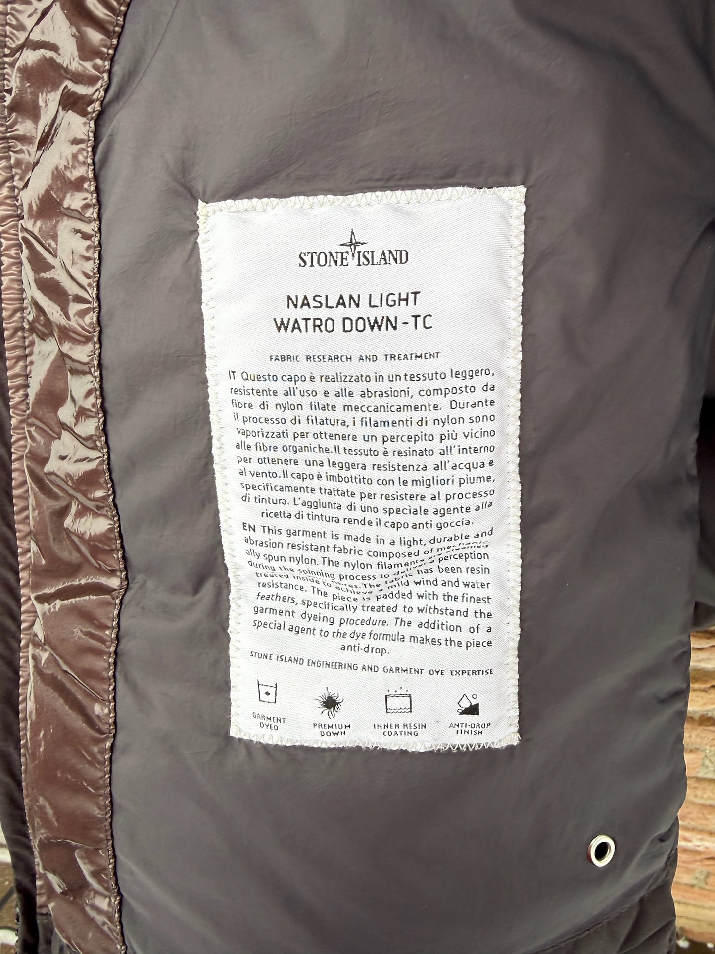 Stone Island Naslan Light Watro Down-TC Jacket - L