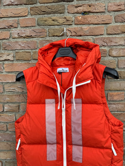Stone Island Marina Rubber Wax Poplin Down Gilet - S