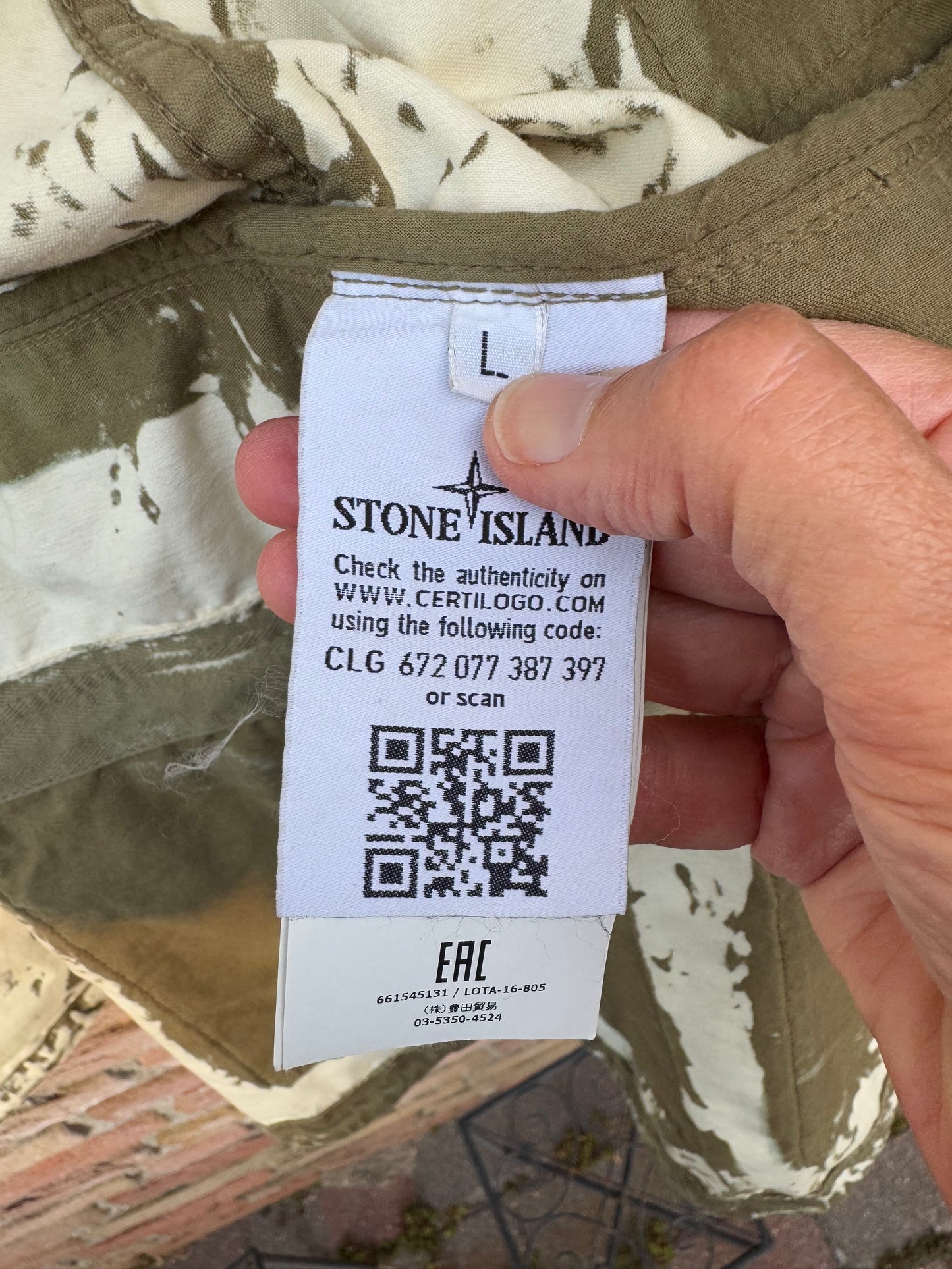 Stone Island Hand Corrosion on Raso Jacket - L