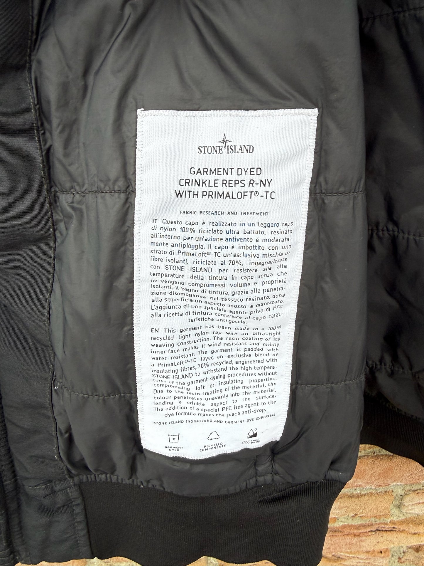 Stone Island Garment Dyed Crinkle Reps R-NY Primaloft-TC Jacket - M