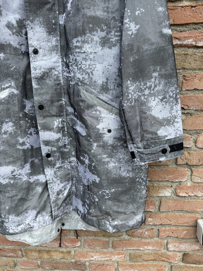 Stone Island Dissolving Grid Camo Mesh on Reflective Nylon Jacket - M