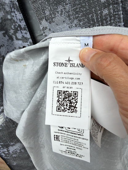 Stone Island Dissolving Grid Camo Mesh on Reflective Nylon Jacket - M