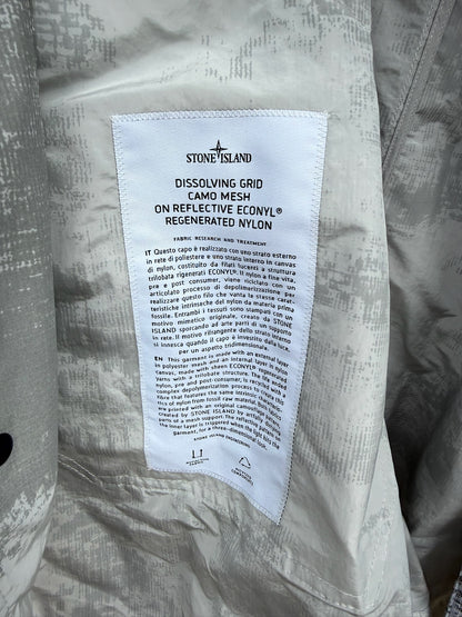 Stone Island Dissolving Grid Camo Mesh on Reflective Nylon Jacket - M