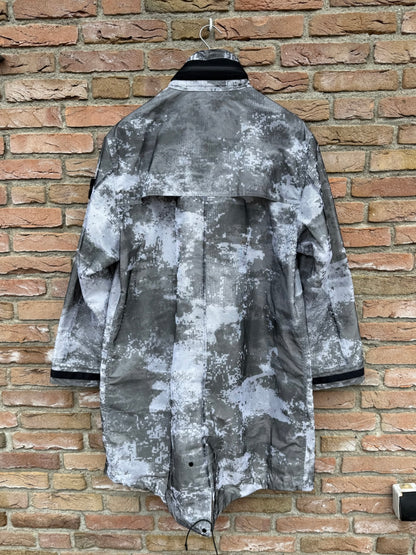 Stone Island Dissolving Grid Camo Mesh on Reflective Nylon Jacket - M