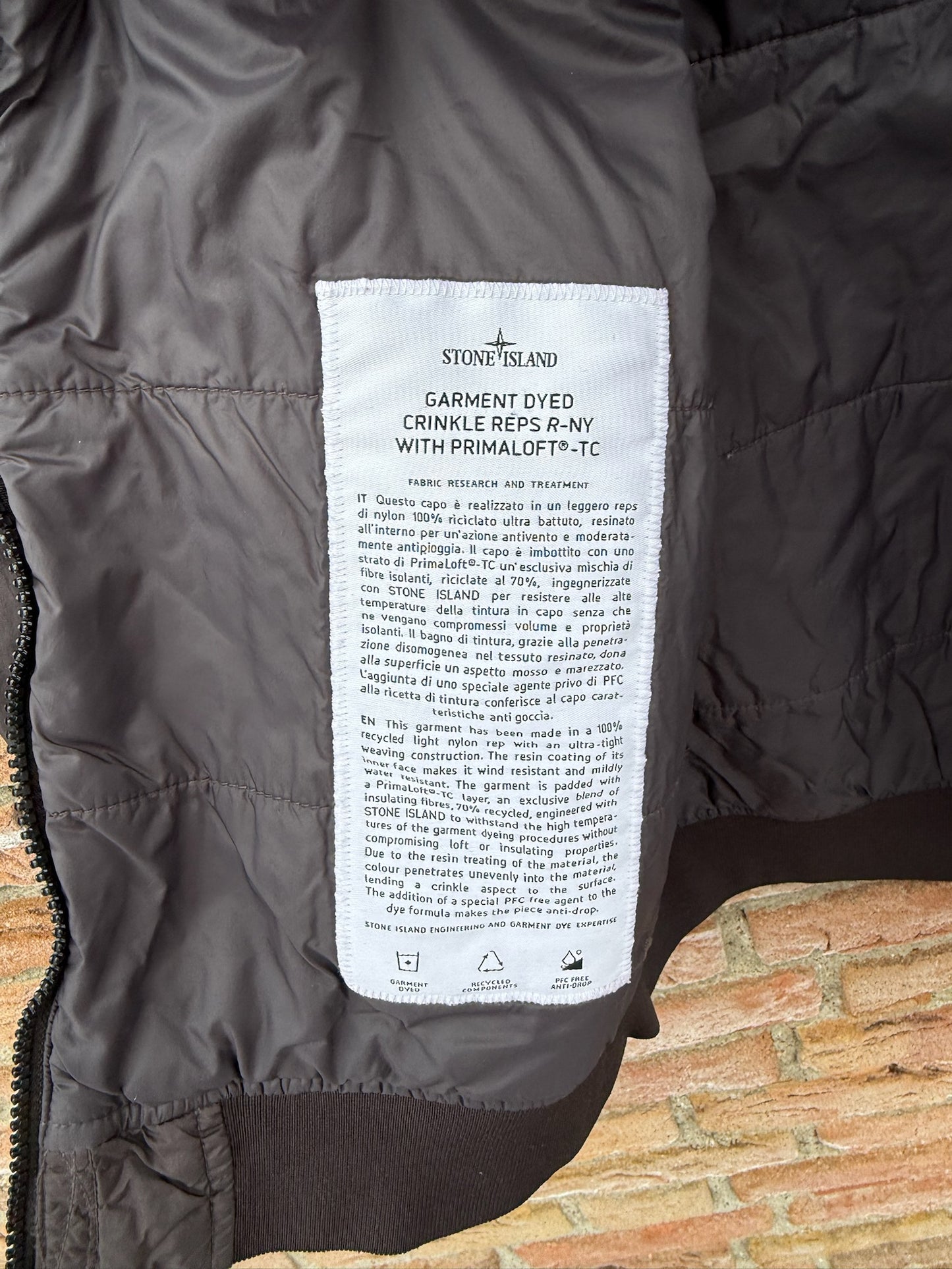 Stone Island Garment Dyed Crinkle Reps R-NY Primaloft Jacket - M
