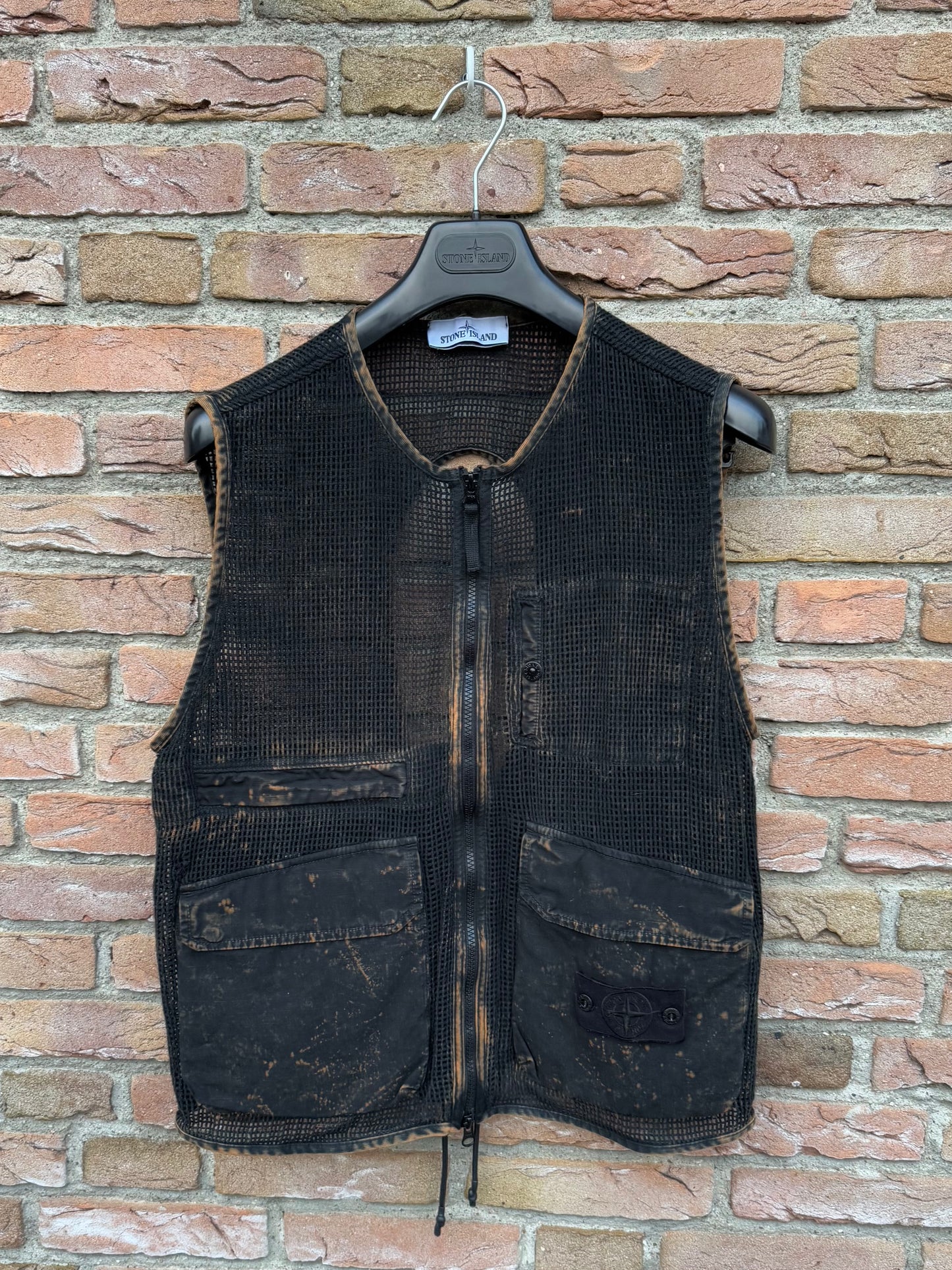 Stone Island Ripstop + Cotton Mesh Off-Dye OVD Gilet - M