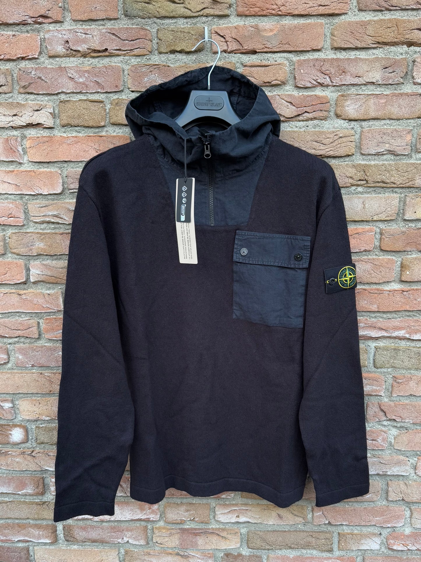 Stone Island Zip Knit Hoodie - L