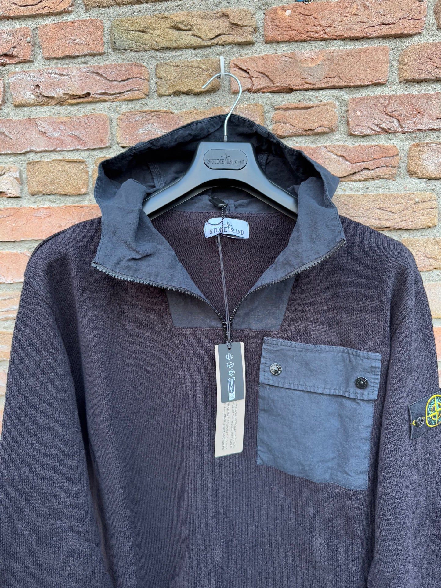 Stone Island Zip Knit Hoodie - L