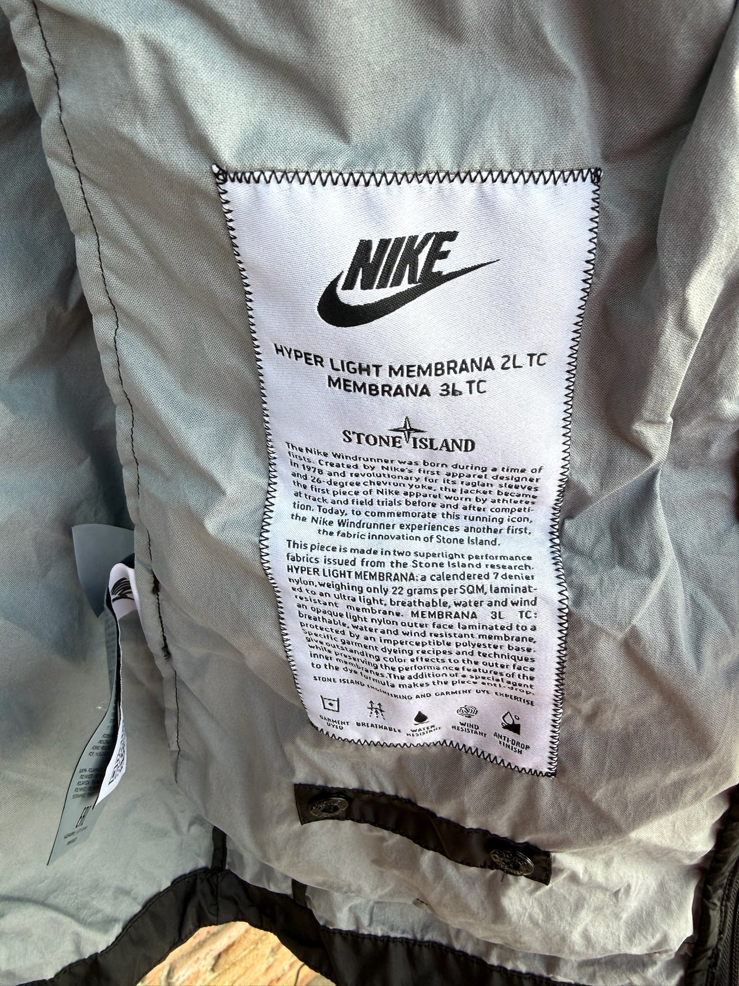 Stone Island x Nike Hyper Light Membrana 2L TC Membrana 3L TC Jacket - S