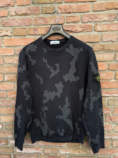 Stone Island Grid Check Camo Sweatshirt - L