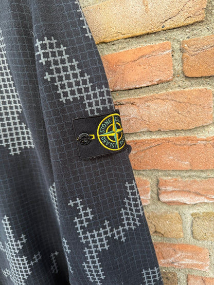 Stone Island Grid Check Camo Sweatshirt - L