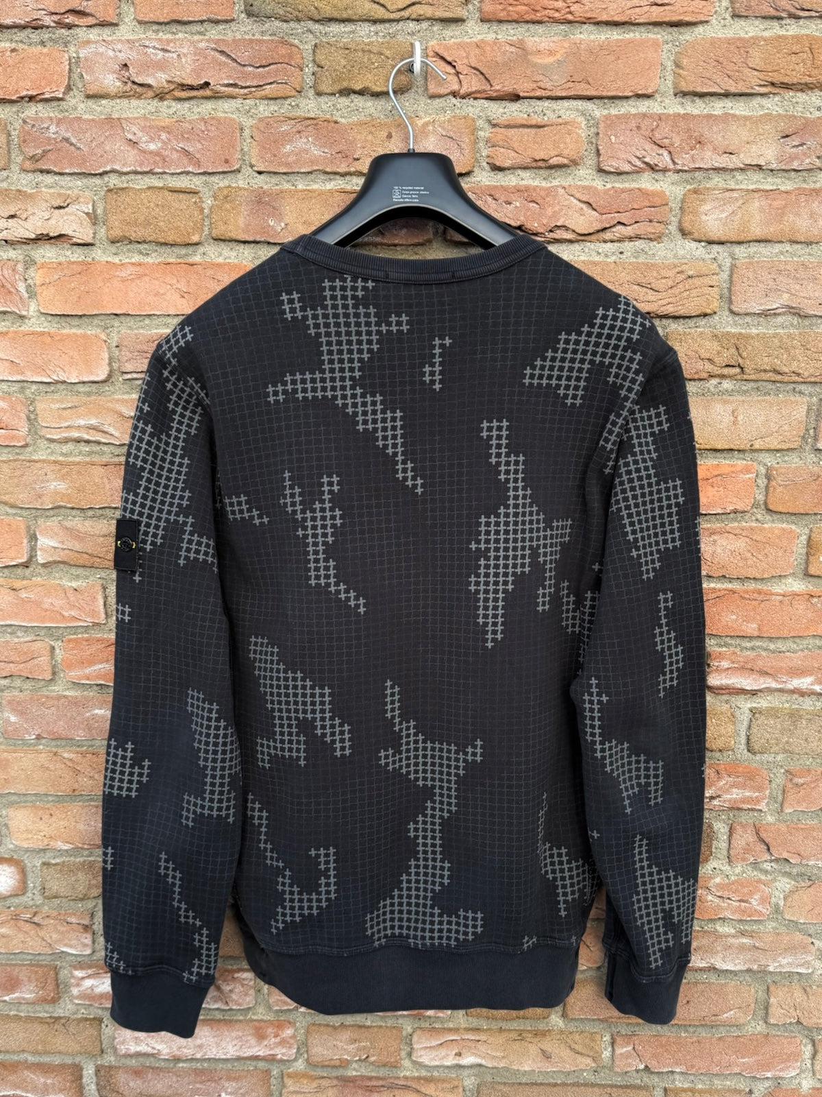 Stone Island Grid Check Camo Sweatshirt - L