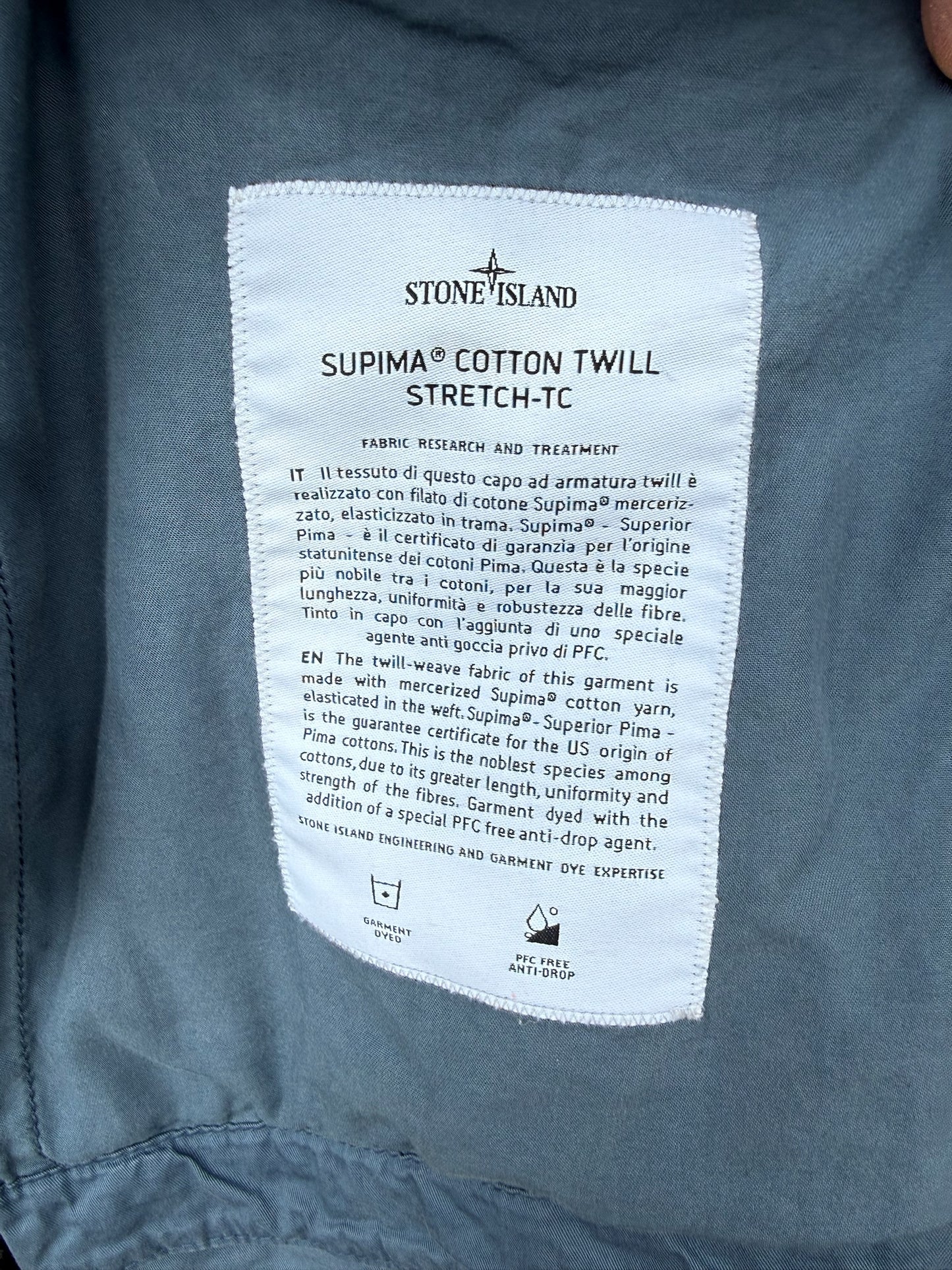 Stone Island Supima Cotton Twill Stretch-TC Jacket - L